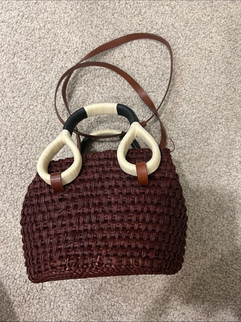 Johanna Ortiz reddish Confronting Love mini bucket bag Cream & Black handles - Picture 6 of 6